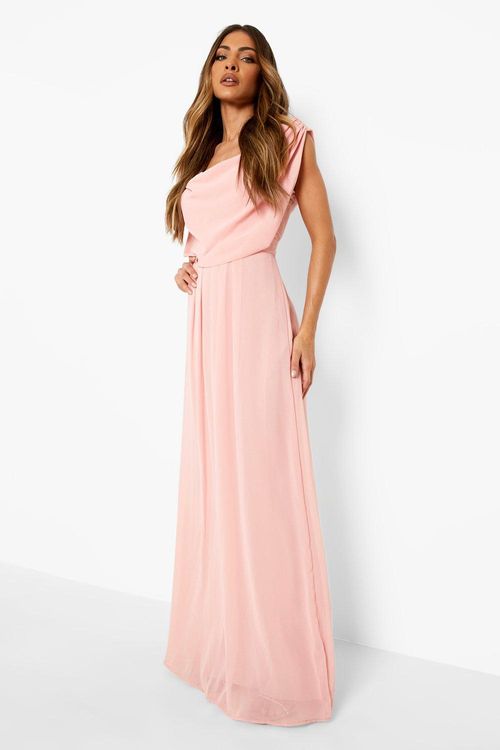 Premium Satin Cowl Neck Drape Maxi Dress