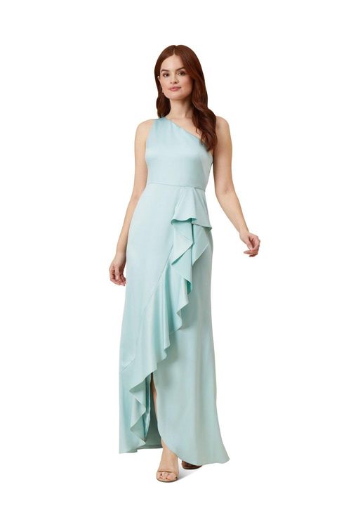 Satin Crepe One Shoulder Gown