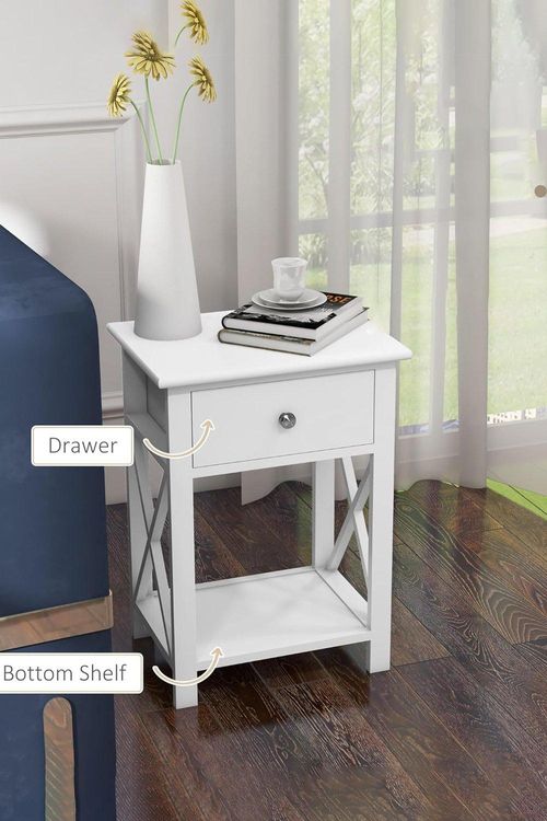 2-Tier Drawer Nightstand...