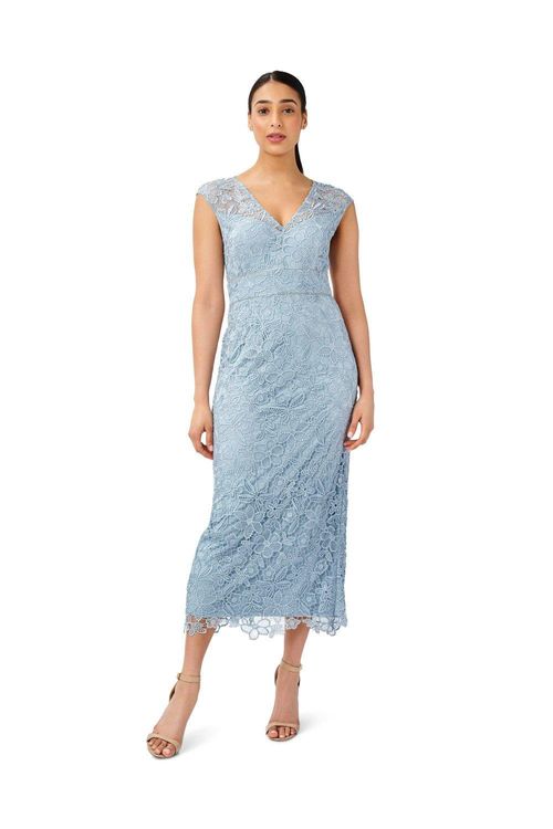 Guipure Lace Column Gown