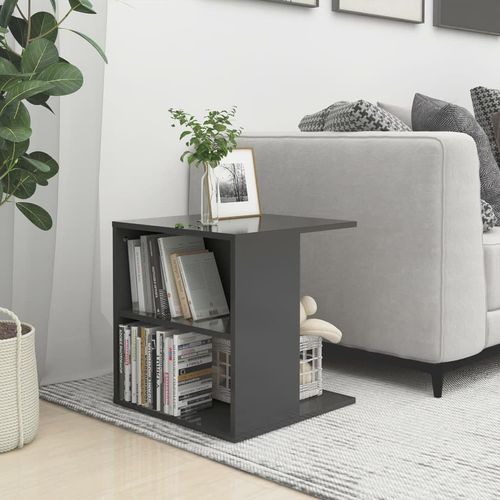 Side Table High Gloss Grey...