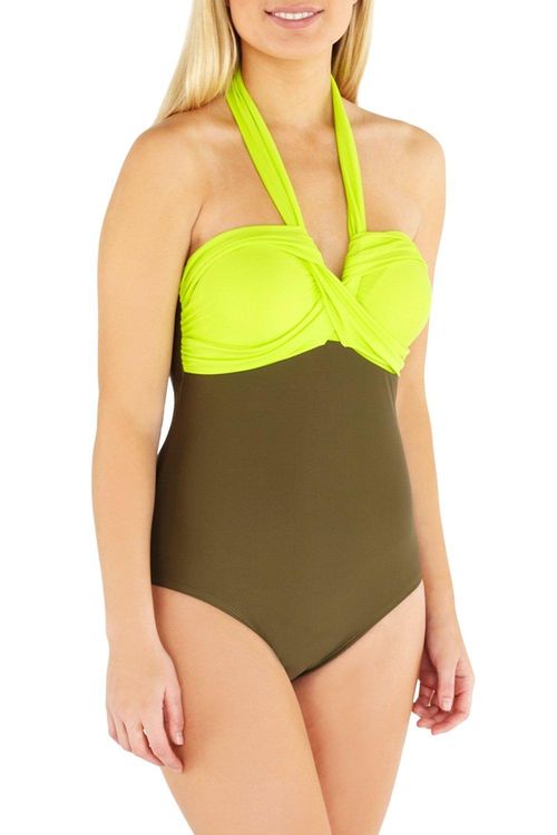 Wrap Front Belted Swimsuit