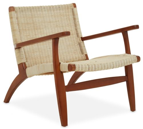 Rattan Woven Reclined Wood...