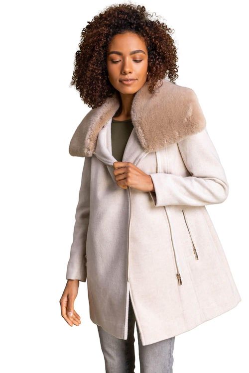 Formal Faux Fur Collar Coat