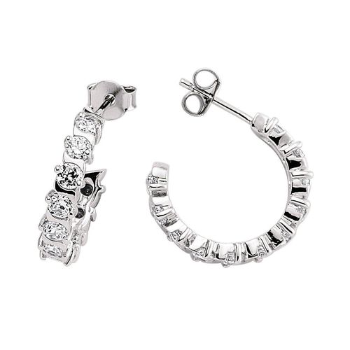 Silver  CZ Eternity Hoop...