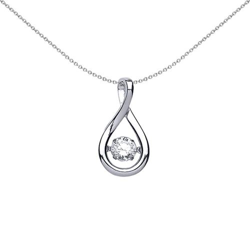 Silver  CZ Solitaire Pendant...