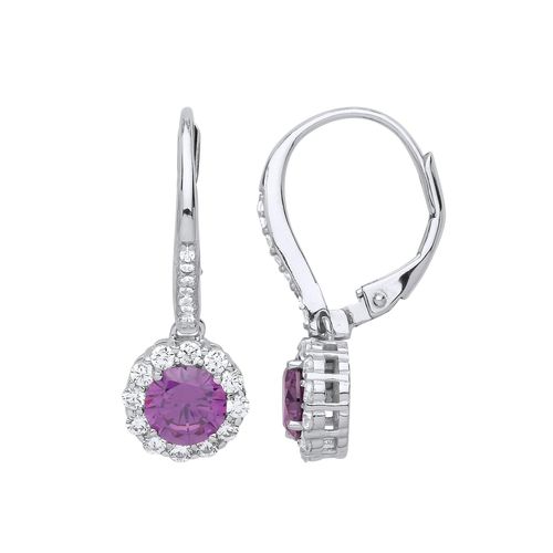 Silver  Purple CZ Solitaire...