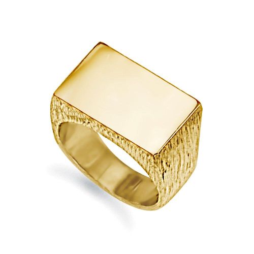 9ct Gold  Engravable Barked...