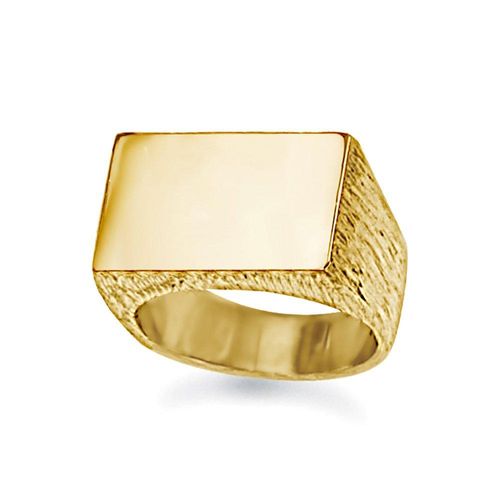 9ct Gold  Engravable Barked...