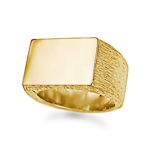 9ct Gold  Engravable Barked...