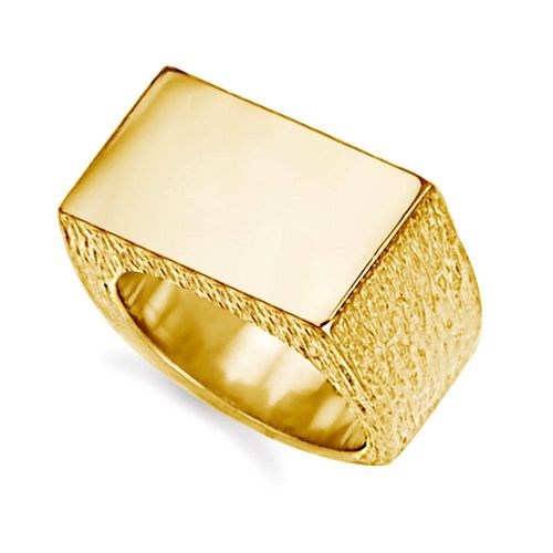 9ct Gold  Engravable Barked...