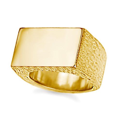 9ct Gold  Engravable Barked...