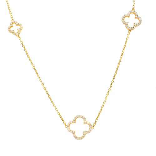 Open Clover Long White Cz...