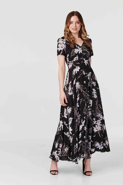 Floral Button Front Maxi Dress