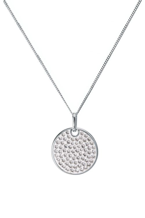 Sterling Silver Crystal Round...