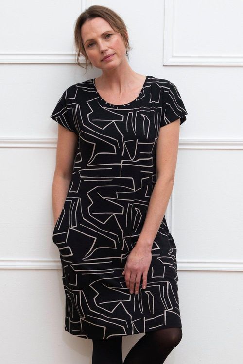 Abstract Line Print Dress