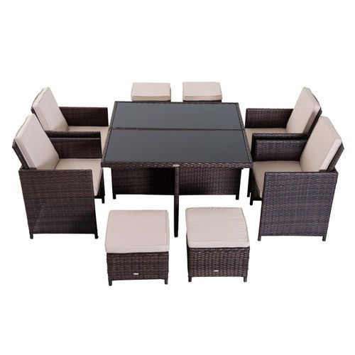 9 Pieces Rattan Dining Set...