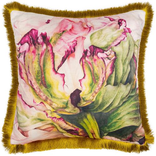 Heligan Floral Fringed Cushion