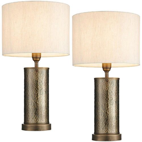 2 PACK Hammered Bronze Table...