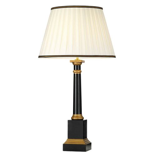 Table Lamp Black Column Ivory...