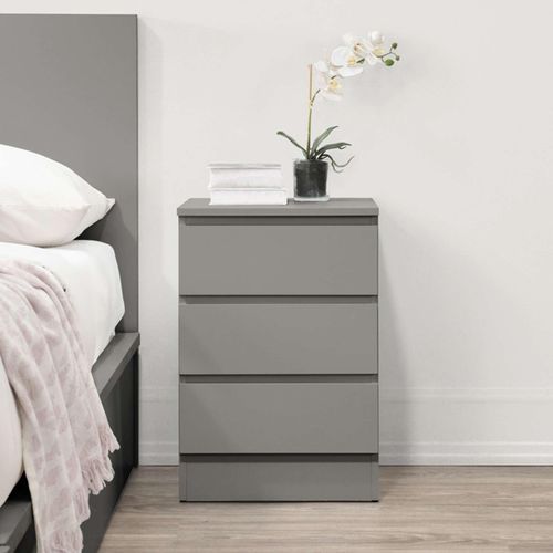 Oslo 3 Drawer Bedside Grey