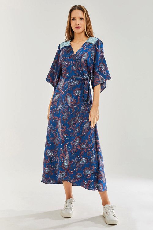 Navy Based Floral Print Maxi...