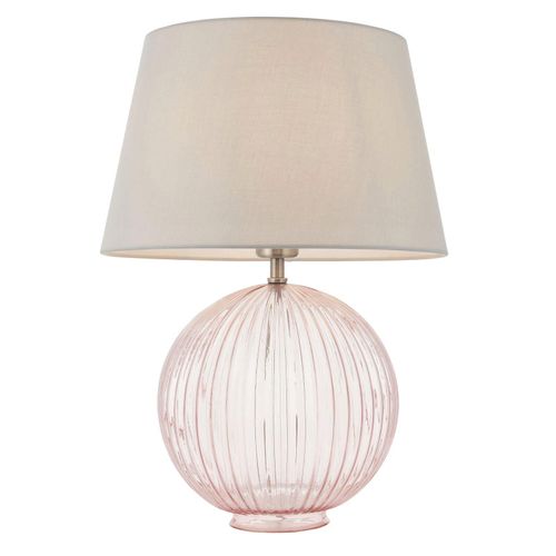 Table Lamp Dusky Pink Ribbed...