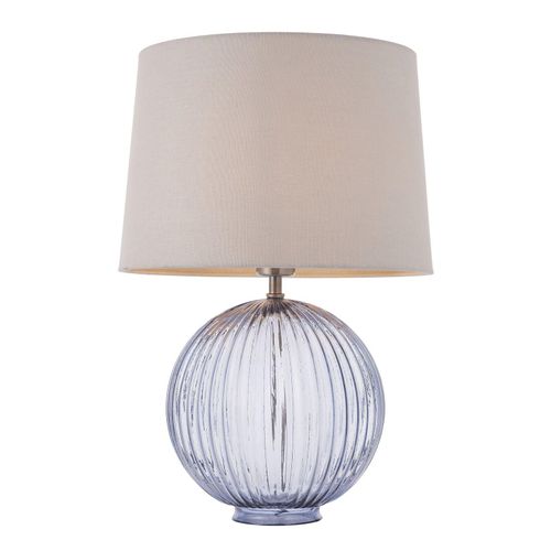 Table Lamp Smokey Grey Ribbed...