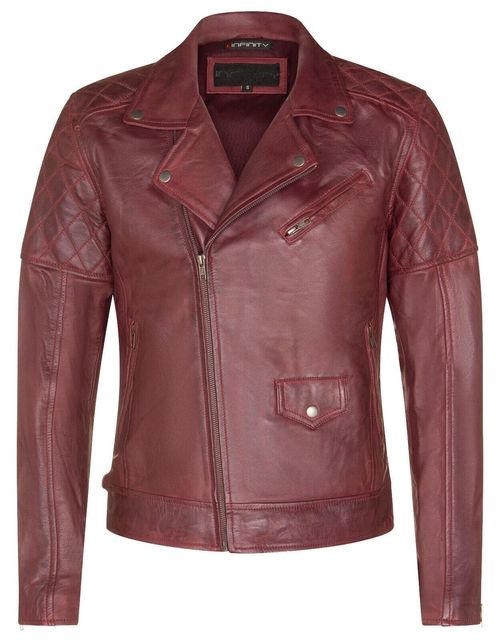 Cross Zip Leather Biker...