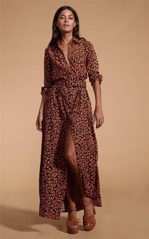 Dove Leopard Print Maxi Shirt...