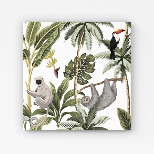 Tropical Sloths Canvas