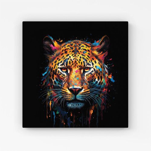 Splashart Leopard Face Canvas