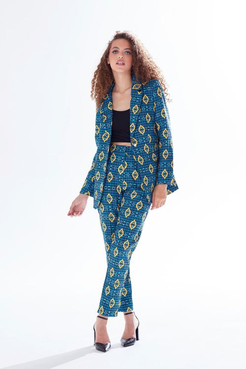 African Print Suit Blazer in...