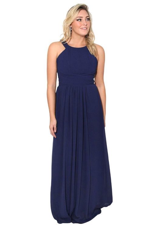 Pleated Front Chiffon Maxi...