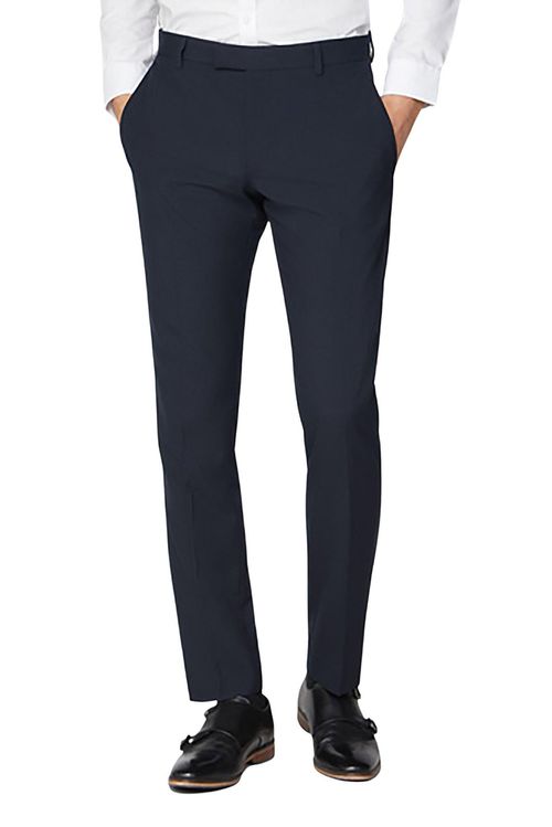 Plain Slim Fit Suit Trousers