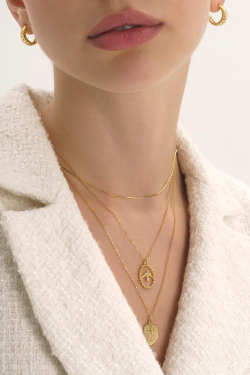 14k Gold Herringbone Necklace