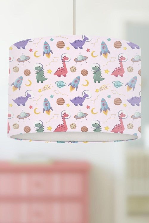 Space Dinosaurs Lampshade Pink