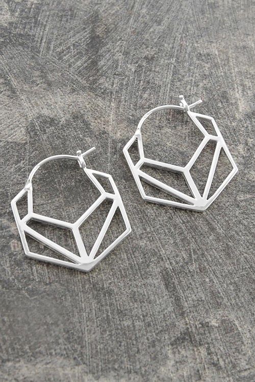 Hexagonal Geometric Sterling...