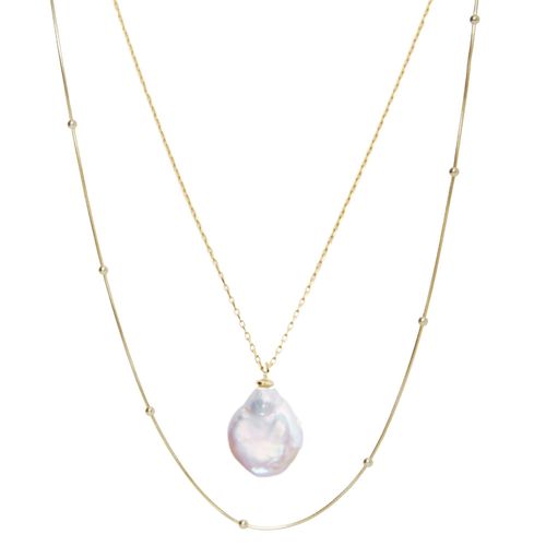 Baroque Flat Pearl Pendant...