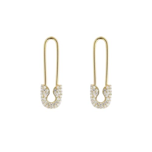 Pave Safety Pin Earring...