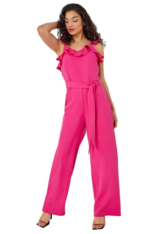 Pleat Detail Tailored Wide Leg Jumpsuit