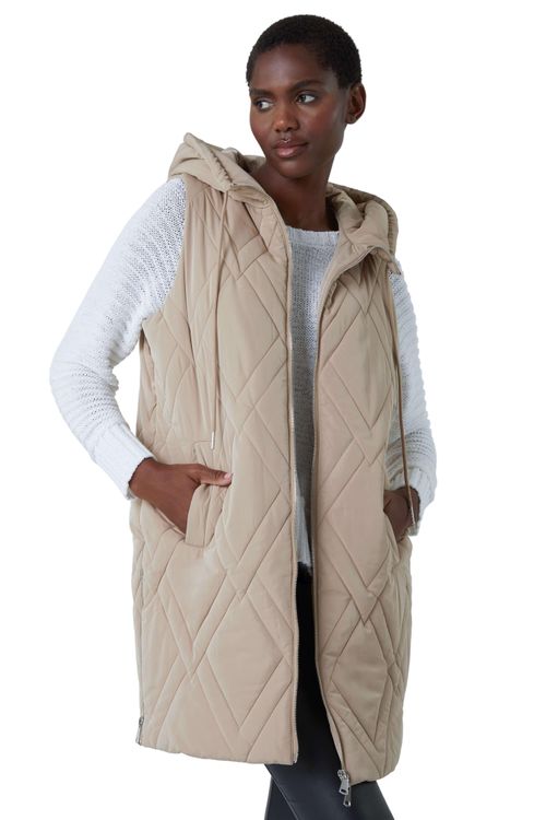 Diamond Quilted Hooded Gilet