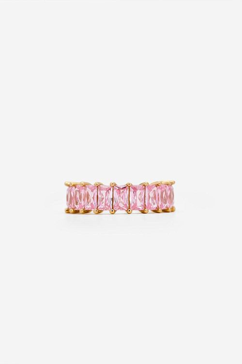 Gold Stacking Ring With Pink...