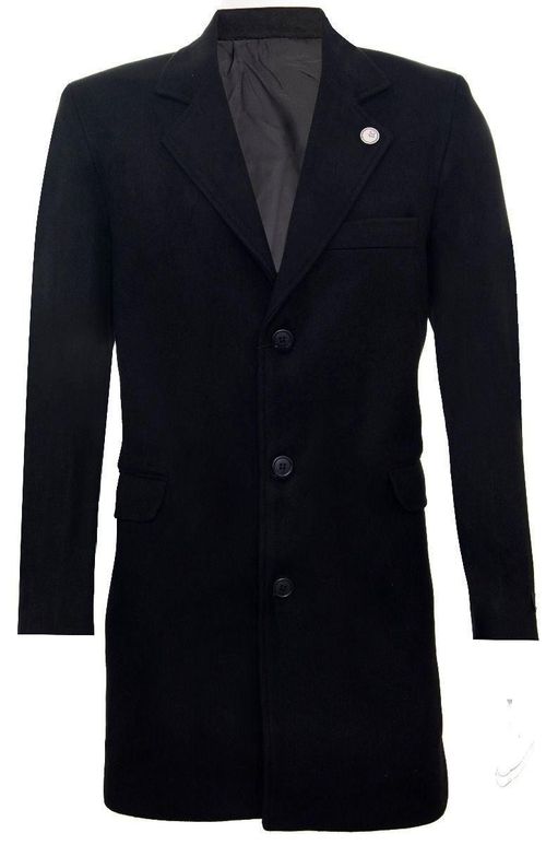 Long Wool Slim Fit Overcoat