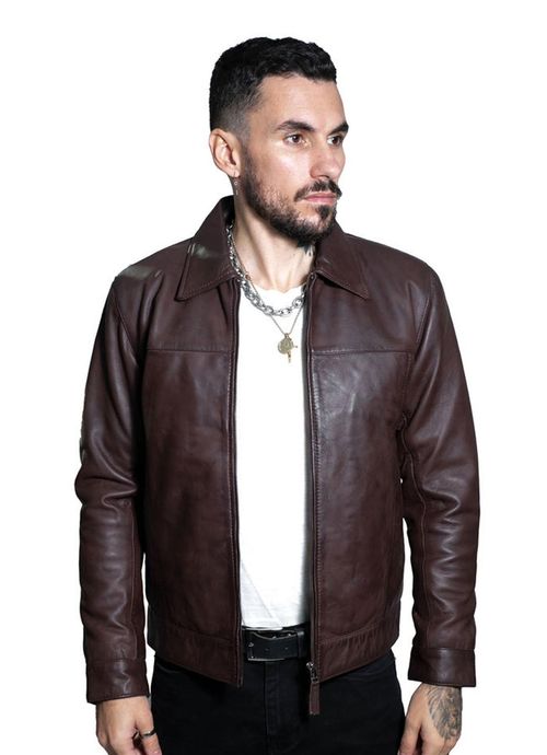 Leather Harrington...