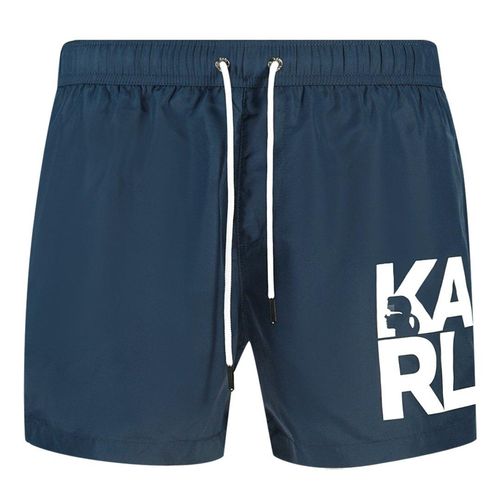 Block Logo Navy Blue Swim...