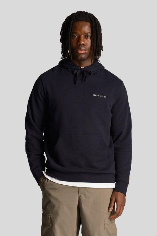 Embroidered Hoodie Navy