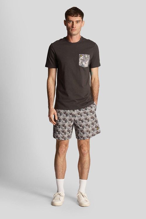 Floral Print Swim Shorts Grey