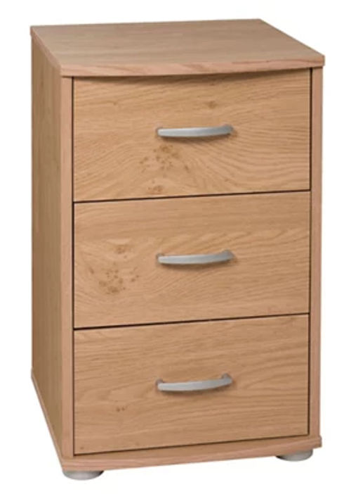 Oak Effect 3 Drawer Bedside...