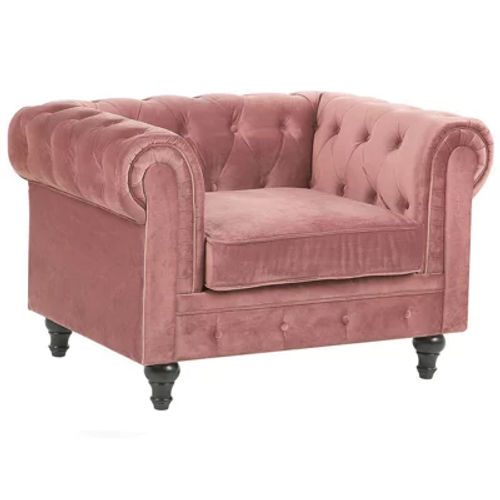 Beliani Velvet Armchair Pink...